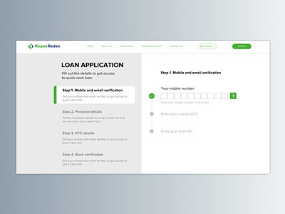 Stepper for a long form of loan application