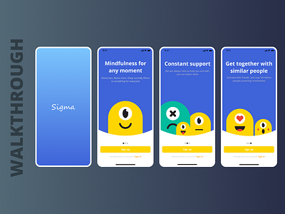 Splash screen and walkthrough design figma meditation app splash screen ui ux ui design ux design walkthrough