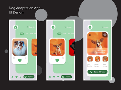 Dog Adoption Application adobe xd dog adoption ui ux ui design ux design