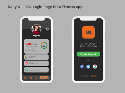 Daily UI 006 - Profile page adobe xd dailyui dailyui006 fitness app profile page ui design uiux ux design