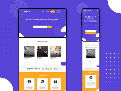 Pekael.id Homepage #2 branding design flat homepage illustration internship job board mobile design ui ux web design