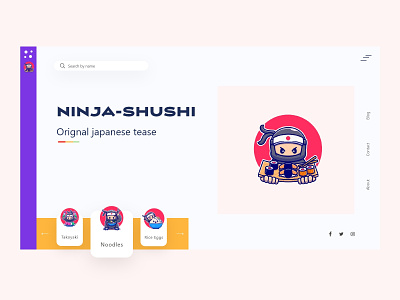 Ninja Shushi branding design icon illustration ui website