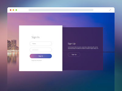 Sign In & Sign Up Form browser design form gradient in login registration sign ui up ux web