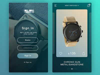 Watches App cards commerce design ecommerce interface market mobile shop ui ux watches web