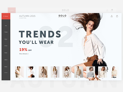 Landing Page for E commerce Website checkout commerce design fashion flat interface marketing site ui ux web website