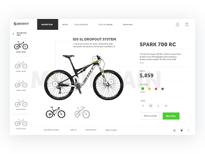 Bike Product Page Concept bike clean concept design ecommerce flat layout product simple ui ux web
