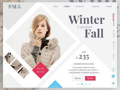 Winter Fall Colection checkout commerce design fashion flat interface marketing site ui ux web website