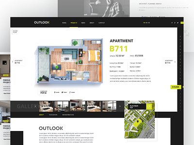 Apartment Page apartment architecture buildings design layout property typography user interface web design website