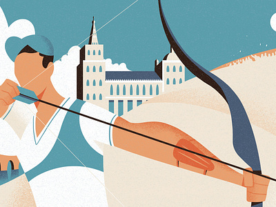 Mondiali tiro con l' arco 2019 for Il Foglio Sportivo editorial editorial illustration frelly holland il foglio il foglio sportivo illustration illustrationage magazine newspaper quotidiano sport world archery championship