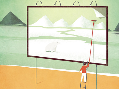 [Affiches from the Future #1] billboard climatechange design frelly future globalwarming iceberg illustration illustrationage illustree polarbear