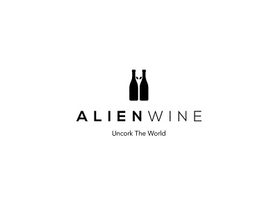 Alien Wine Logo alien alien logo clean logo custom logo logo logo design minimal negative space negative space logo wine wine logo