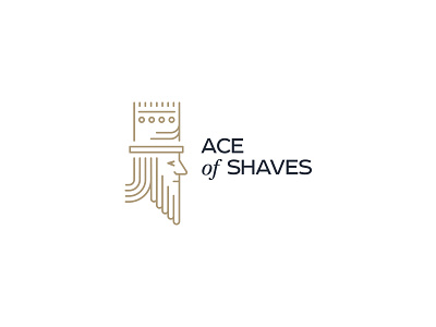 Ace Of Shaves custom logo design face logo king logo line logo lines logo logo logo design