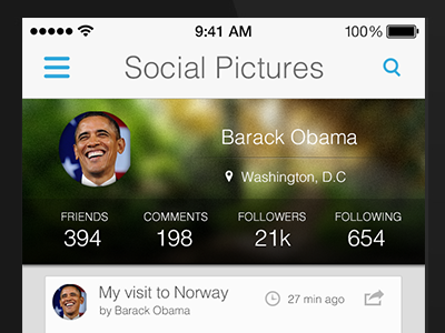 Social Pictures App app application ios7 iphone 5