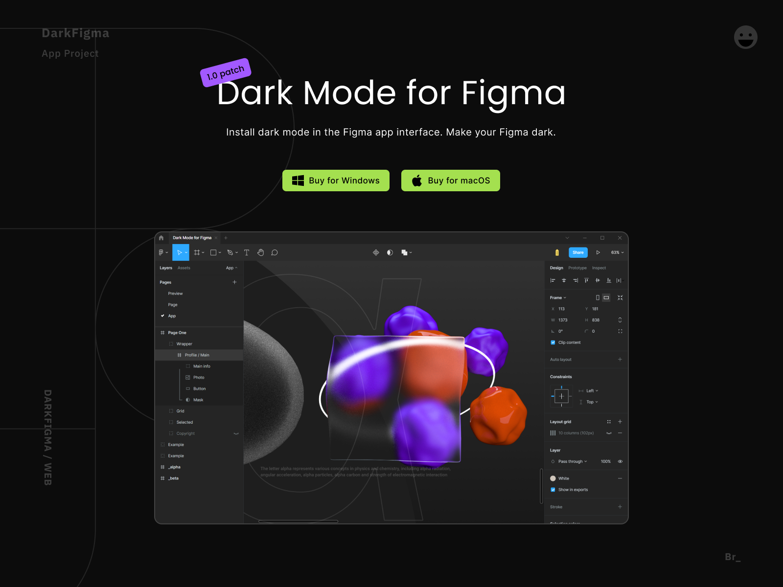 FigmaDark — Fully dark mode for all versions of the Figma app by Yarik