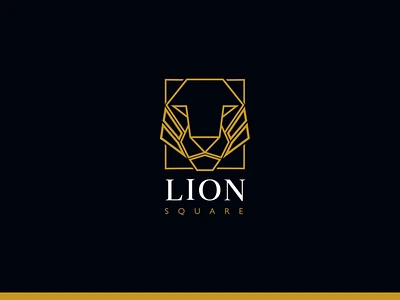 LION SQUARE LOGO adobe illustrator brand mark branding branding identity combination mark design freelance lineart logo logo design logodesignchallenge logodesigner logoforsale logos logotype minimal minimalistic real estate logo san serif vector