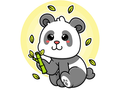 Cute Mini Panda Eat Bamboo 🐼