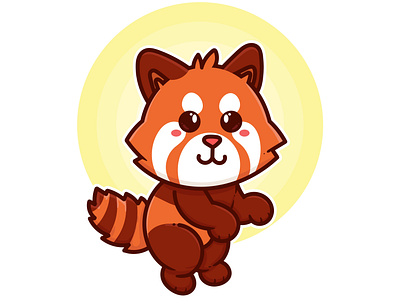 Cute Mini Red Panda illustration