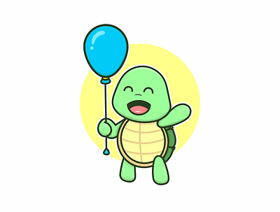 Cute Mini Green Tortoise Play With Balloon 🎈🎈 green