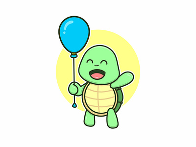 Cute Mini Green Tortoise Play With Balloon 🎈🎈