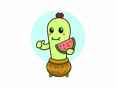 Cute Mini Cactus Eat Watermelon 🍉🌵 flower
