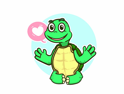 Cute Smile Green Tortoise 😁😀😁 illustration