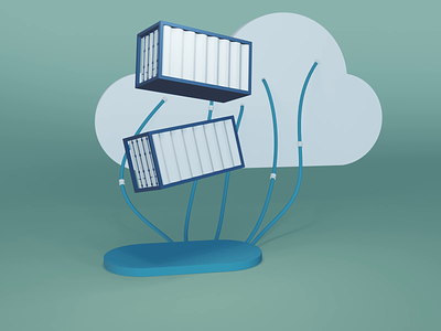 Cloud Containers 3d animated animation blender design icon illustraion minimal