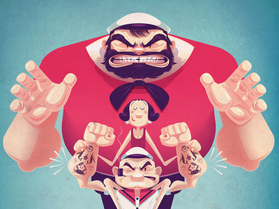 Popeye cartoon illustration james gilleard popeye retro vintage