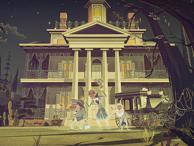 Haunted Mansion Cover digital disney ghosts haunted mansion retro vector vintage