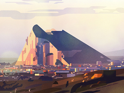 MOUNTAIN geometric glitch illustration james gilleard landscape mountain retro