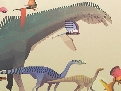 Dinos dinosaurs illustration james gilleard retro vector
