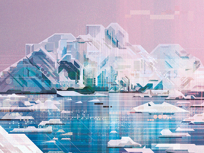 Ice digital geometric ice illustration james gilleard vector vintage