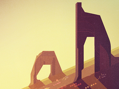 Landscape no.4 digital geometric illustration james gilleard scifi vector vintage