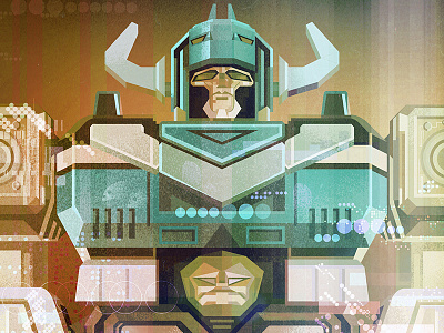 Robot digital glitch illustration illustrator james gilleard robot vector