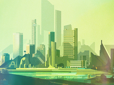 Album Cover digital geometric glitch illustration illustrator james gilleard landscape vector