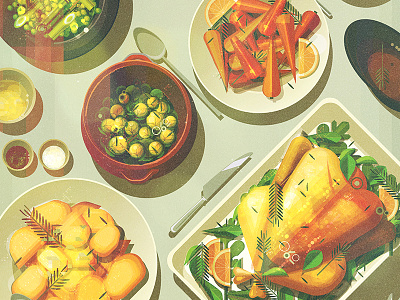 Christmas Dinner christmas digital dinner food glitch illustration illustrator james gilleard vector