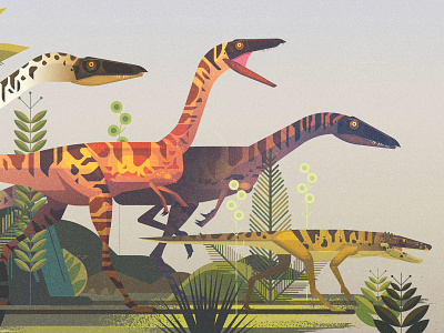 Dinosaurs digital dinosaurs geometric illustration illustrator james gilleard retro vector vintage