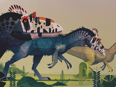 Dinosaurs 2 digital dinosaurs geometric illustration illustrator james gilleard retro vector vintage
