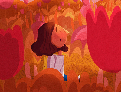 Tulip Field childrens book illustration illustration kidlit