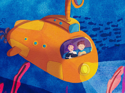Submarine art childrens book illustration design illustration kidlit procreate