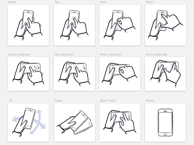 iPhone Gestures Sketch 3 Symbols