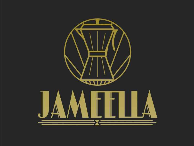 Jameella.com Art Deco Logo coffee 1920 logo noir artdeco