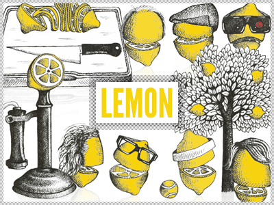 Lemon sketches concept identity illustration ink lemon pen sketch