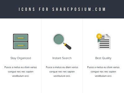 Icons for Shareposium.com files flat icons paper search