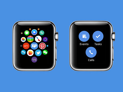 CRM Apple Watch Design apple calls drawer event menu task watch