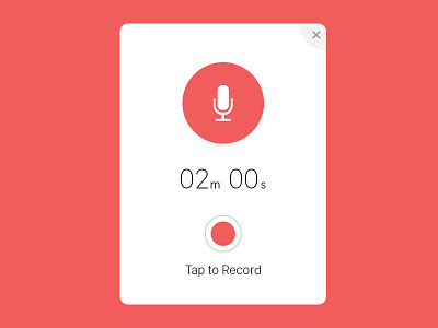 Record UI Popup android application ios mic record time