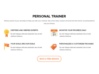 Gym Training Website flat gym icons train ui