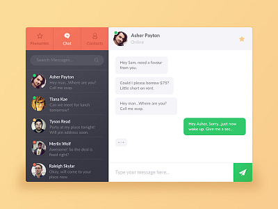 Day 06 - Chat UI chat contacts designaday message online ui ux