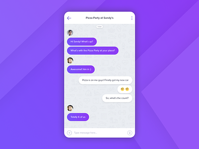 Chat UI chat clean flat ios message mobile ui