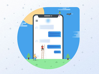 Illustration for a Chat UI chat design flat illustration mobile nature ui
