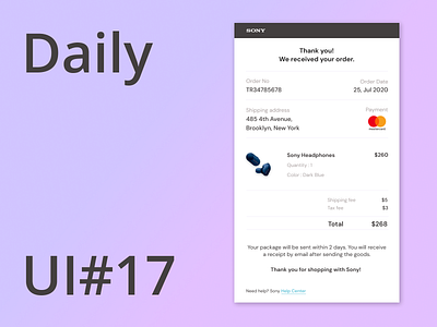 Daily UI/ Email Receipt - #017